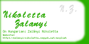 nikoletta zalanyi business card