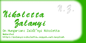 nikoletta zalanyi business card